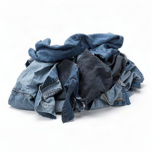 Denim Wiping Rags - clean organized product view