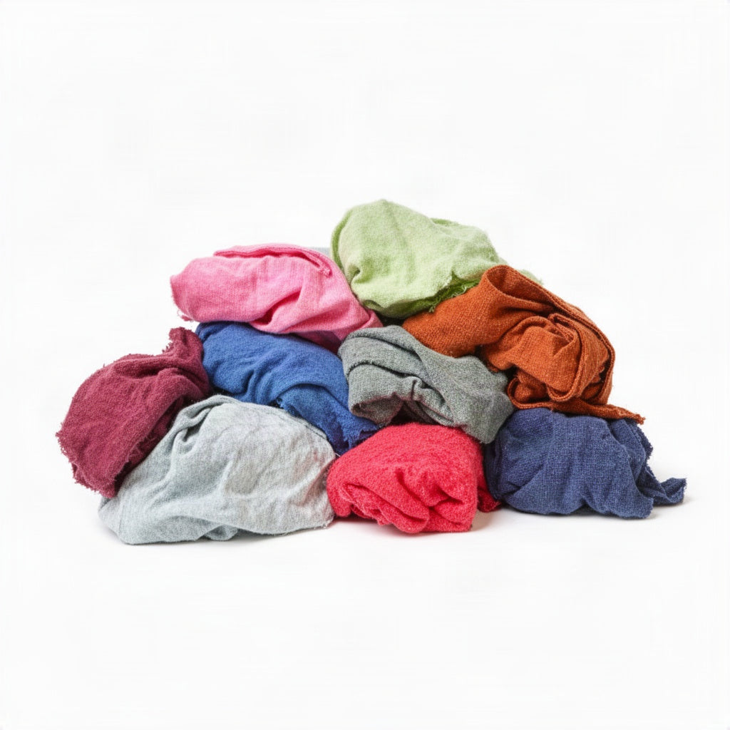 Color Knit T Shirt Wiping Rags - clean organized product view