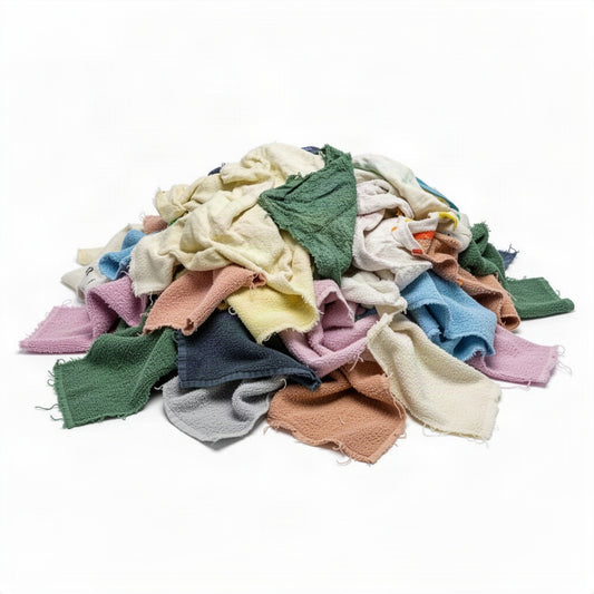 Color Terry Towel Cotton Cleaning Rags - loose bulk product view