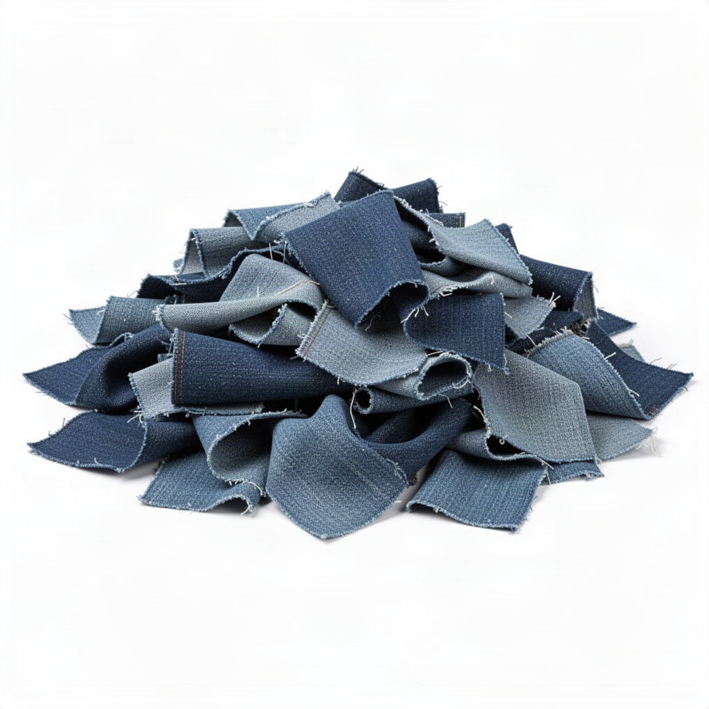 Denim Wiping Rags - loose bulk product view