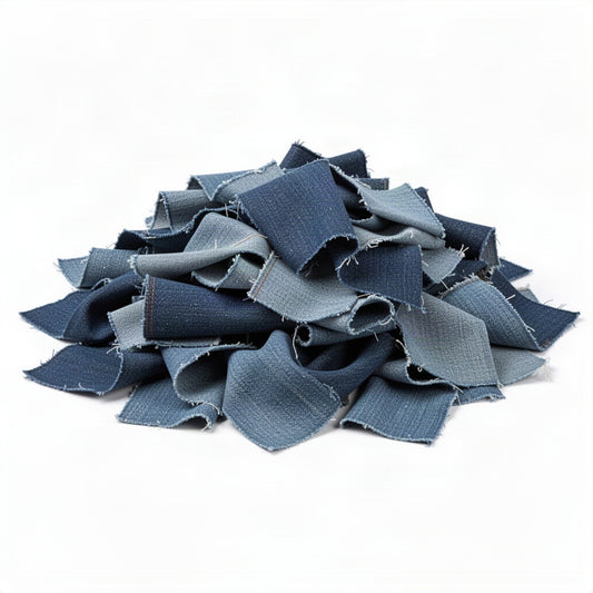 Denim Wiping Rags - loose bulk product view
