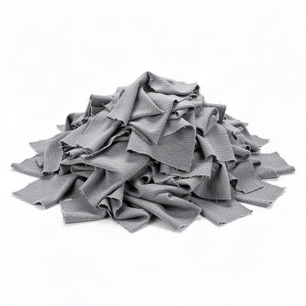 Gray Knit T Shirt Cotton Cleaning Rags - loose bulk product view