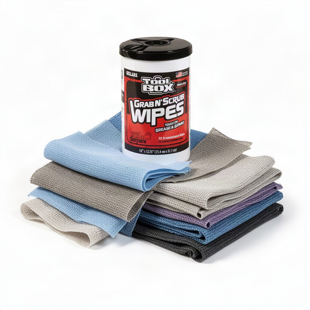 Heavy Duty Scrub Wipes - clean organized product view