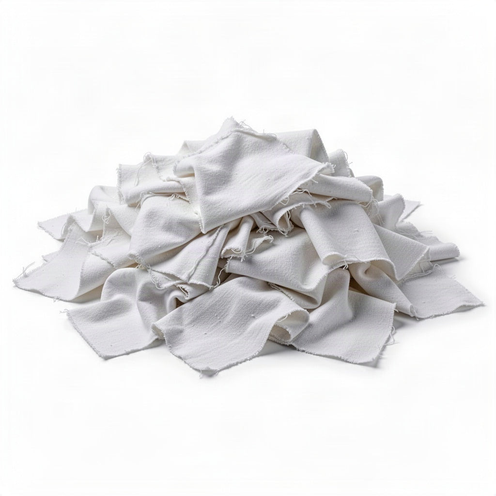 Heavyweight White Cotton Rags - loose bulk product view