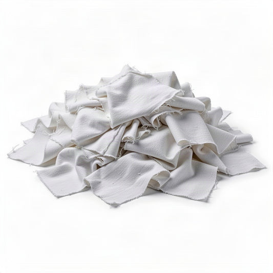 Heavyweight White Cotton Rags - loose bulk product view