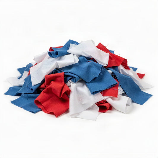 Jumbo Lint Free Paper Wipes Blue Red And White - loose bulk product view
