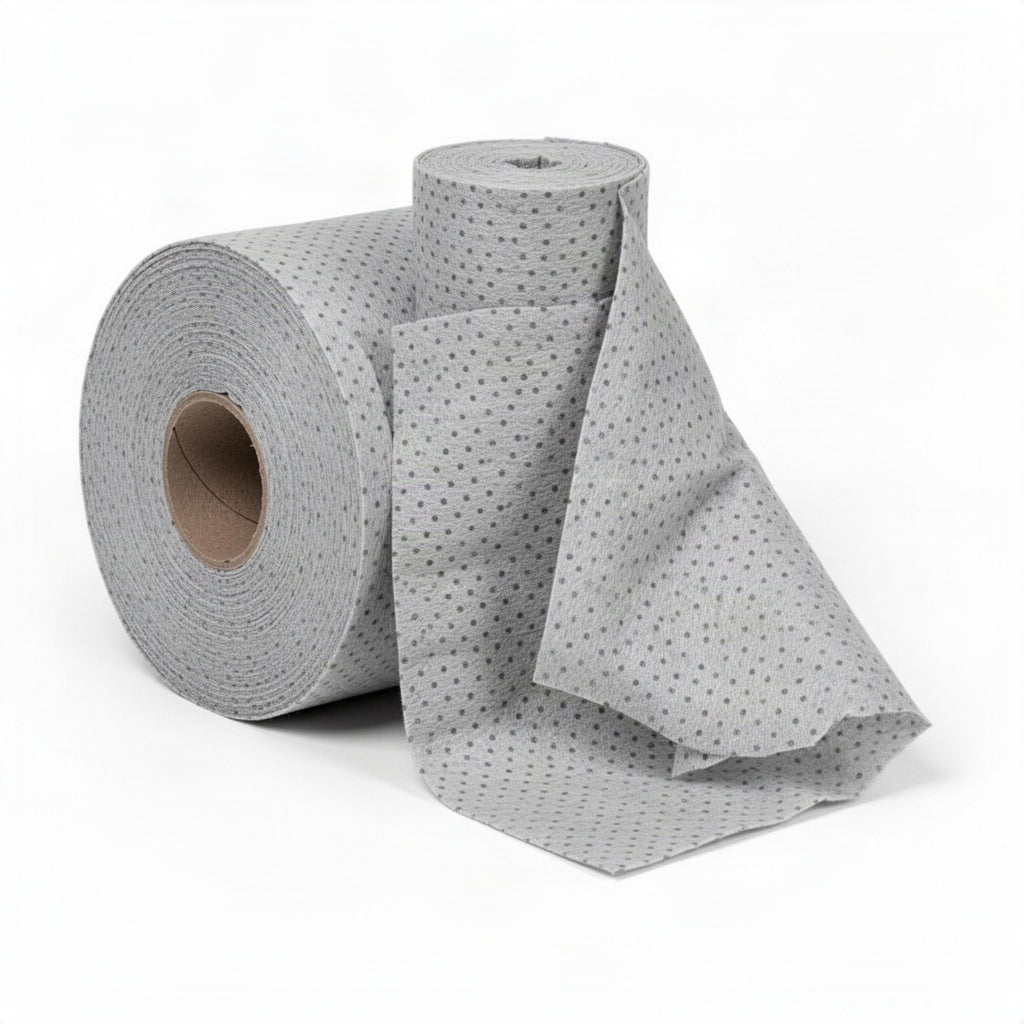 Medium Weight Universal Fine Fiber Sorbent Roll 150 Foot - loose bulk product view