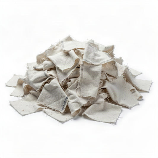 Mixed White Reclaimed Cotton Wiping Rags - loose bulk product view