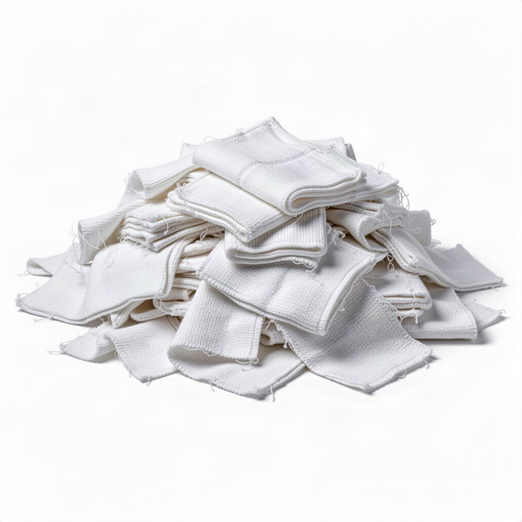 New White Cotton Knitted Prefold Diapers - loose bulk product view