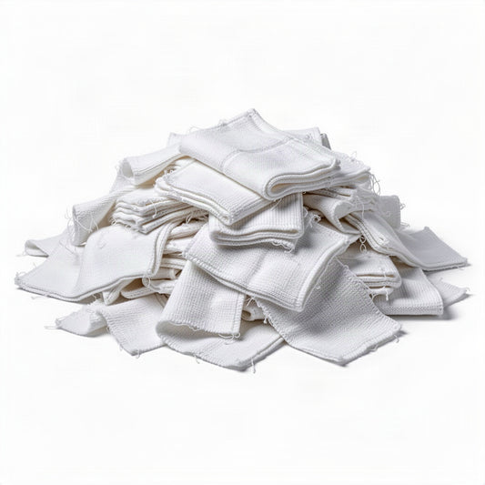 New White Cotton Knitted Prefold Diapers - loose bulk product view