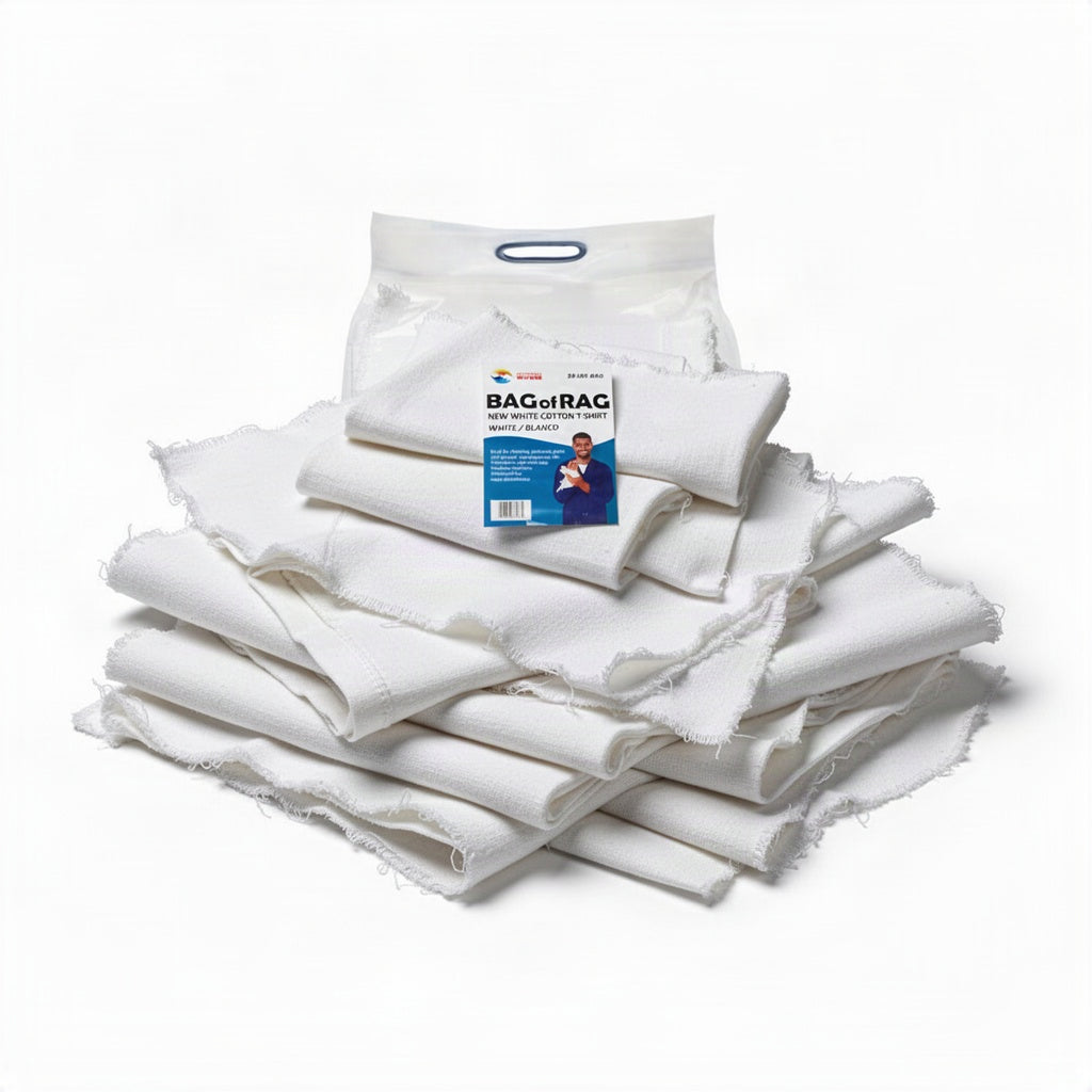 New White Knit T Shirt Cleaning Rags - clean organized product view