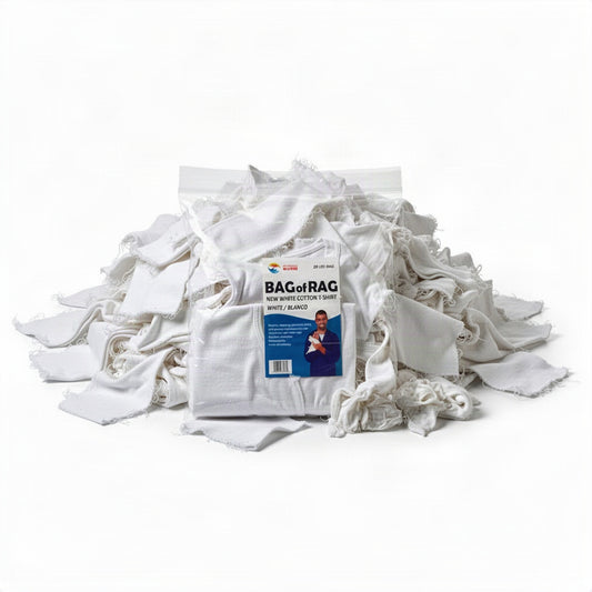New White Knit T Shirt Cleaning Rags - loose bulk product view