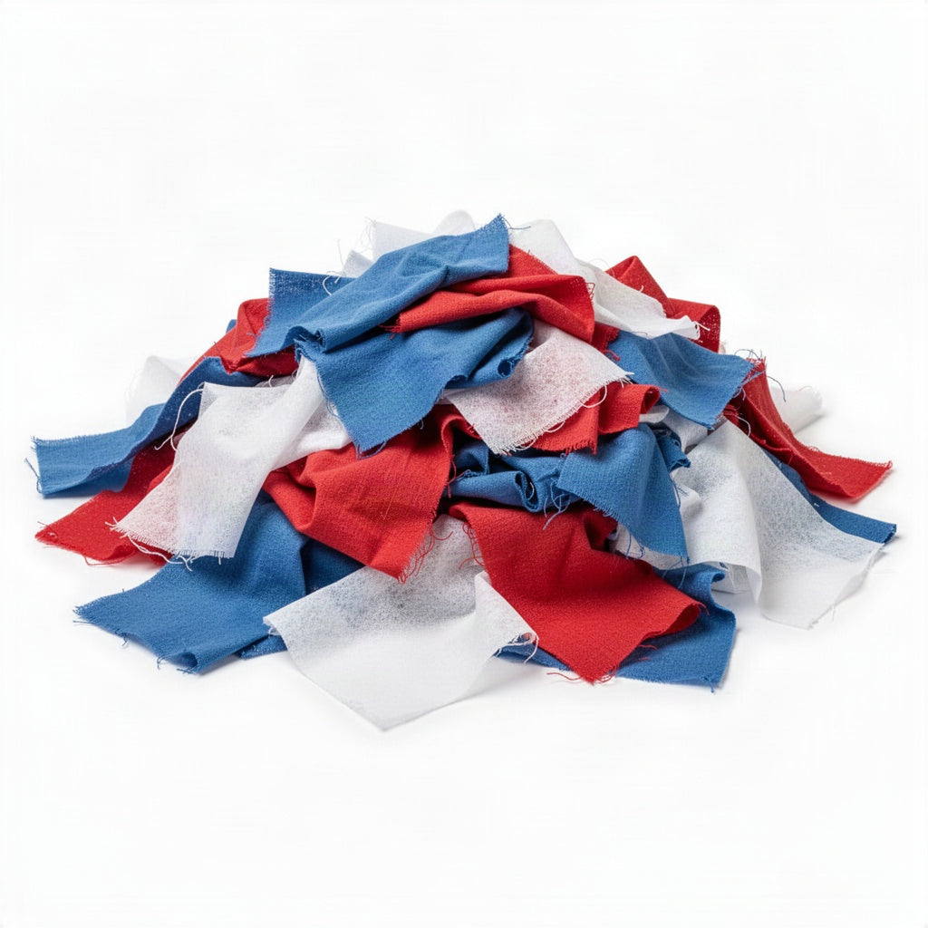 Quarter Fold Lint Free Paper Wipes Blue Red And White - loose bulk product view