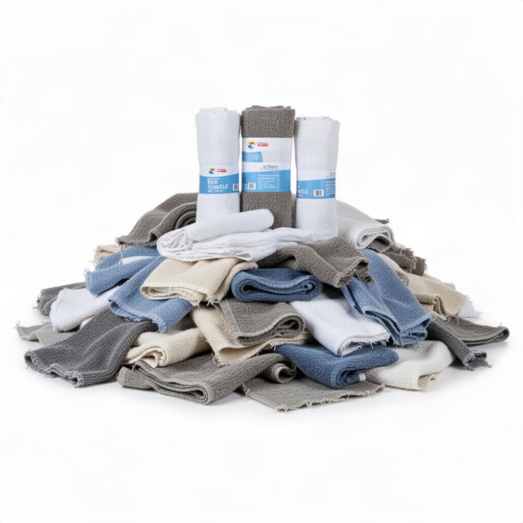Terry Cotton Bar Towels Retail Packaging - loose bulk product view