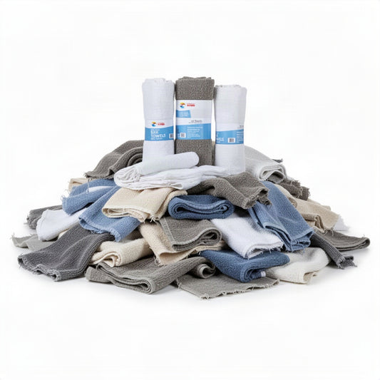 Terry Cotton Bar Towels Retail Packaging - loose bulk product view