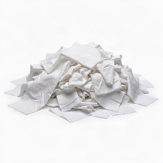 White Cotton Sheeting Wiping Rags - loose bulk product view