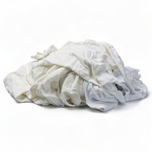 White Flannel Thermal Wiping Rags - loose bulk product view