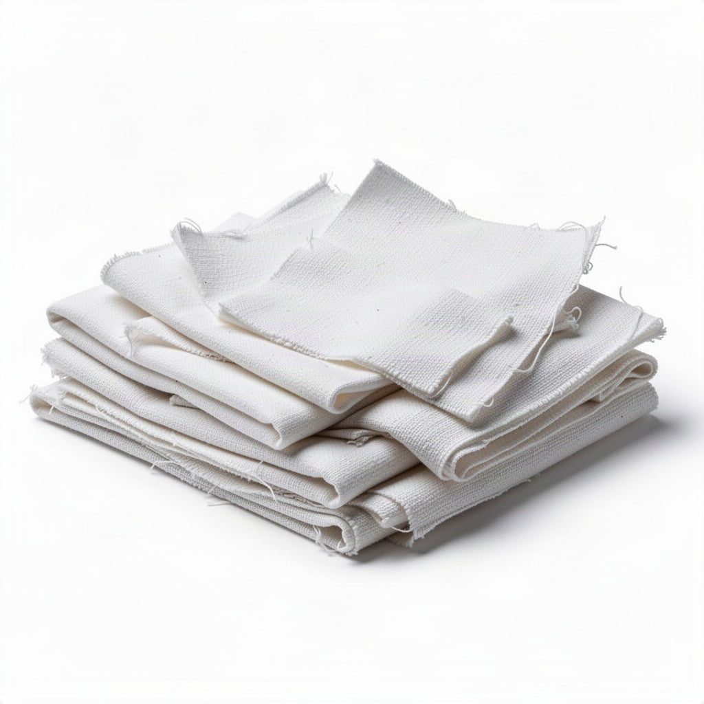 White Heavy Duty Cotton Rags - clean organized product view