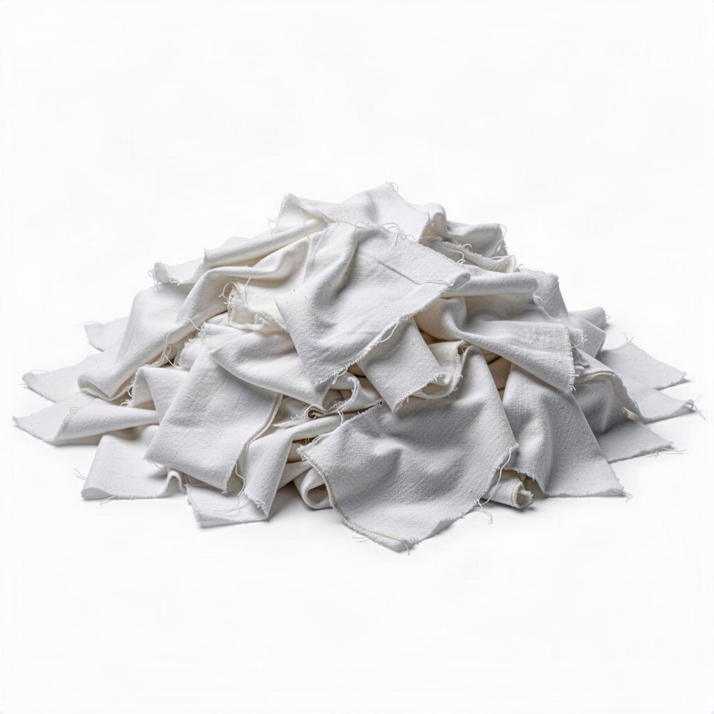 White Heavy Duty Cotton Rags - loose bulk product view