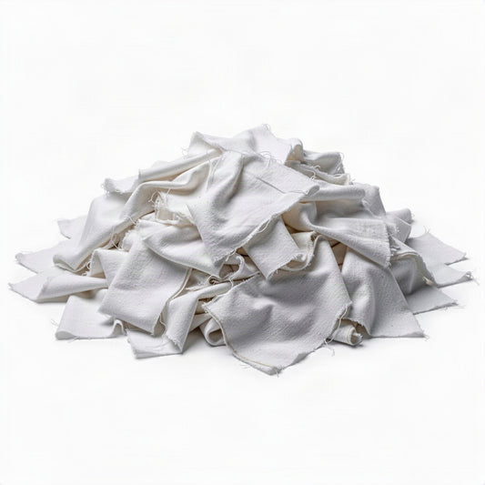 White Heavy Duty Cotton Rags - loose bulk product view
