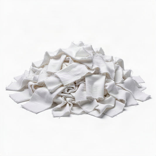 White Knit T Shirt Cotton Wiping Rags - loose bulk product view