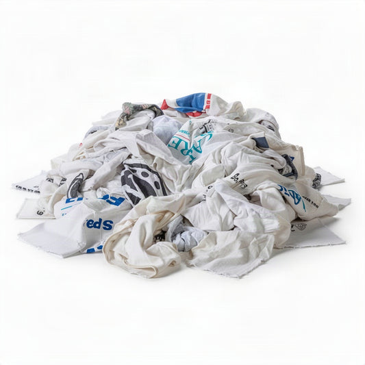 White Knit With Print Wiping Rags - loose bulk product view